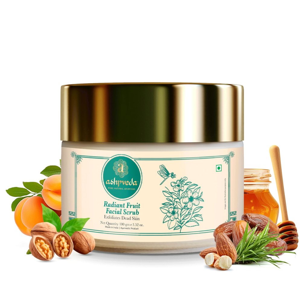 Ashpveda Fruit Face Scrub (Date and Walnut) Face Scrub for Deep Exfoliation | Helpful for Dead Skin, Smooth and Clear Complexation and Tan Removal | Hydrating & Exfoliating For Women and Men (100gm)