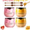 4PCS Bee Lip Balm Honey Pot - Honey & Strawberry Mask With Brush, Moisturizing & Hydrating, Prevents Dry and Cracked Lips, Reduces Lines - Lip Care Product view 1