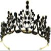 Black Tiara Vintage Gothic Dark Baroque Wedding Crown Headpiece for Bridal Bridesmaid Women Lady Girls view 1