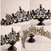 Black Tiara Vintage Gothic Dark Baroque Wedding Crown Headpiece for Bridal Bridesmaid Women Lady Girls view 3