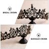 Black Tiara Vintage Gothic Dark Baroque Wedding Crown Headpiece for Bridal Bridesmaid Women Lady Girls view 4