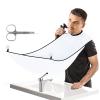 Beard Bib Apron Kit, Men Shaving Apron Beard Hair Catcher Waterproof Non-Stick Trimming Grooming Cape Cloth Includes Scissors and 2 Suction Cups (White) view 1
