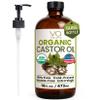 VITAL AFFAIR Pure Castor Oil Organic Cold Pressed Unrefined Glass Bottle-USDA Certified for Castor Oil Pack Wrap for Face,Hair Growth,Eyelashes,Eyebrows-16oz view 1