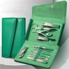 12-Piece Nail Clipper Set Complete Gradient Manicure Set Box Diagonal Nail Clipper Personal Care Pedicure Tools,green 12 pcs view 1