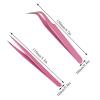 INLIMA Tweezers Eyelash Tweezer Straight Bend Eyelash Grafting Clip Stainless Steel Tweezer For Eyelash Extensions Rhinestone Picking Tool (Color : Pink01) view 2