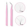 INLIMA Tweezers Eyelash Tweezer Straight Bend Eyelash Grafting Clip Stainless Steel Tweezer For Eyelash Extensions Rhinestone Picking Tool (Color : Pink01) view 3