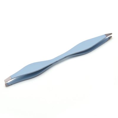 INLIMA Tweezers Double-ends Eyebrow Tweezers For Trim Eyebrows Anti-Static Eyelash Clip Beauty Makeup Tools Eyelash Extension Pincet Trimmer (Color : Blue)