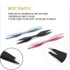 INLIMA Tweezers Double-ends Eyebrow Tweezers For Trim Eyebrows Anti-Static Eyelash Clip Beauty Makeup Tools Eyelash Extension Pincet Trimmer (Color : Blue) view 4