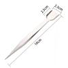 INLIMA Tweezers Stainless steel eyebrow clip, eyebrow plucking, beard plucking tweezers, silver white eyebrow trimming tool view 4
