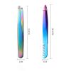 INLIMA Tweezers Stainless steel eyebrow clip with comb, oblique mouth, flat eyebrow clip, false eyelashes, auxiliary tweezers storage (Color : 1) view 2