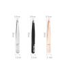 INLIMA Tweezers Eyebrow Tweezers Rose Gold Pincet Clips Stainless Steel Face Hair Removal Beautfy Eyebrow Trimming Makeup Tool (Color : Black) view 2