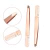 INLIMA Tweezers Eyebrow Tweezers Rose Gold Pincet Clips Stainless Steel Face Hair Removal Beautfy Eyebrow Trimming Makeup Tool (Color : Black) view 3