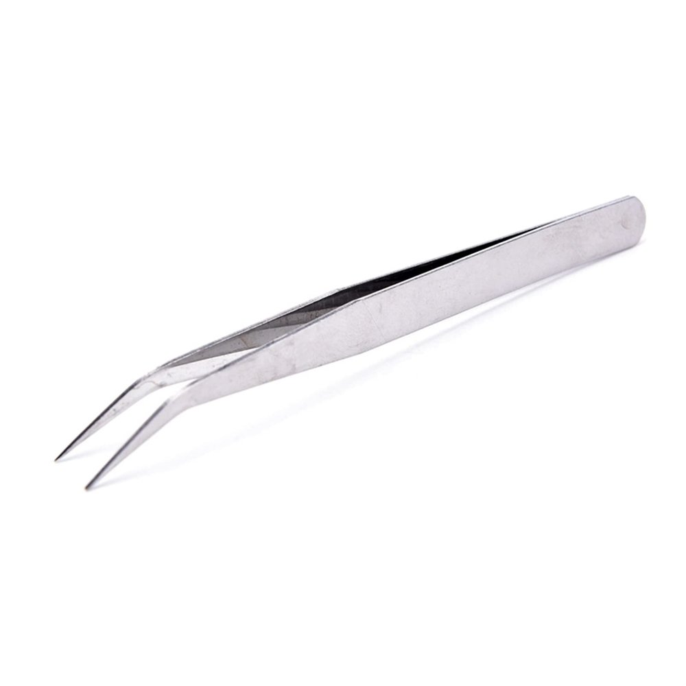 INLIMA Tweezers Nail enhancement design/facial care/eyelash extension blackhead acne removal tool professional tweezers (Color : Silver02)