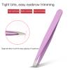INLIMA Tweezers Eyebrow Tweezer Colorful Hair Beauty Fine Hairs Puller Stainless Steel Slanted Eye Brow Clips Removal Makeup Tools Accessories (Color : 01) view 3