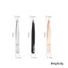 INLIMA Tweezers Steel Eyebrow Tweezers with Comb Nail Rhinestones Picker Double Eyelid Stickers Pliers Eyelashes Extension Clip (Color : Silver) view 2