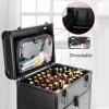 Rolling Makeup Case Professional Makeup Train Case Makeup Artist Travel Organizer , Cosmetic Case With 4 Wheels, Travel Makeup Case Artist Makeup Train Case Cosmetic Organizer Storage Drawers cosmetic view 2