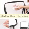 Makeup Bag Cosmetic Case Portable Travel Vanity Beauty Box , With Shoulder Strap And Dividers Compartment, Adjustable Dividers, Cosmetic Bag With Mirror, PU Leather Fabric,Black cosmetic case ( Color view 3