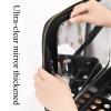 Makeup Bag Cosmetic Case Portable Travel Vanity Beauty Box , With Shoulder Strap And Dividers Compartment, Adjustable Dividers, Cosmetic Bag With Mirror, PU Leather Fabric,Black cosmetic case ( Color view 4