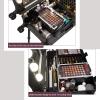 Rolling Makeup Train Case With Lighted Mirror, Make Up Cosmetic Orgainzer Box Travel Case, Professional Protable Aluminum Trolley Salon Staion, Double Knob Control Two-colour Infinitely Dimmable cosme view 3