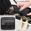 Travel Makeup Train Case Makeup Cosmetic Case Organizer Portable Artist Storage Bag, Smart LED Light Mirror Cosmetic Bag, Three Lights, Touch Screen Switch, Travel Makeup Bag ,Black cosmetic case view 3