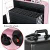 Travel Makeup Train Case Makeup Cosmetic Case Organizer Portable Artist Storage Bag, Adjustable Dividers, Aluminium, Scratch-resistant Laminate, For Nail Supplies Cosmetology Case For Hairstylist cosm view 2