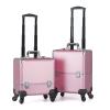Travel Makeup Train Case Makeup Cosmetic Case Organizer Portable Artist Storage Bag, Adjustable Dividers, Aluminium, Scratch-resistant Laminate, For Nail Supplies Cosmetology Case For Hairstylist cosm view 3