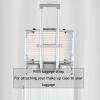 Professional Cosmetic Case Makeup Brush Organizer Makeup Artist Case, Cosmetic Case With LED Light And Mirror, 3-color Light Source, Luggage Trolley Straps, Silver cosmetic case ( Color : Silver , Siz view 2