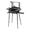 Aluminum Trolley Makeup Train Case With LED Lights Professional Cosmetic Organizer Studio, Wheels And Stands Rolling Lighted Makeup Vanity Station For Travel, Two-colour Infinitely Dimmable,Black cosm view 1