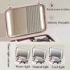 Travel Makeup Bag Cosmetic Case, Professional Makeup Case With Adjustable LED Warm Lights,Three Colour Light Source, With Removable Compartment, Portable LED Mirror Make-up Bag cosmetic case ( Color : view 2