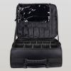 Beauty Makeup Train Case Travel Trolley Cosmetic Bag Rolling Organizer Vanity Box, Travel Makeup Bag Cosmetic Case, Oxford Cloth Material, Removable Dividers, Three Adjustable Trolleys,black cosmetic view 4