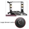 HJXGQJM Rolling Makeup Case Professional Makeup Train Case with Mirror and Lights Portable Train Case Dimmable LED Bulbs Travel Cosmetic Suitcase Vanity Beauty Box, Black 58X45X22.5CM Cosmetic case view 4