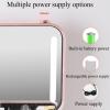 Cosmetic Train Case Beauty Cosmetic Tools Box With Mirror Portable Train Case For Travel, With LED Light, Tricolour Light Source, Case Frame In Aluminium, Makeup Bag Makeup Case, Pink/white cosmetic c view 3