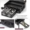 Aluminum Trolley Makeup Train Case With LED Lights ,Full Screen Lighted Mirror 3 Light Colors Travel Cosmetic Organizer Box, Professional Artist Trolley Studio Free Standing Case,Removable Castors cos view 2
