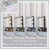 Professional Makeup Case With Mirror And Lights Portable Train Case Dimmable LED Light Travel Cosmetic Suitcase Vanity Beauty Box, 3-colour Light Source, Adjustable Brightness,Silver cosmetic case ( C view 2