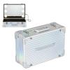 Make-up Case With LED Light,Professional Cosmetic Case Makeup Brush Organizer Makeup Artist Case Train Case, 3-colour Light Source, Aluminium Make Up Case, Adjustable Divider, Silver cosmetic case ( C view 1