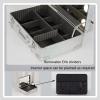 Make-up Case With LED Light,Professional Cosmetic Case Makeup Brush Organizer Makeup Artist Case Train Case, 3-colour Light Source, Aluminium Make Up Case, Adjustable Divider, Silver cosmetic case ( C view 4