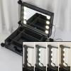 Aluminium Make Up Case, Train Case Rolling Cosmetic Organizer With Rolling Wheels And Mirror, Make-up Case With LED, For Hair Curler Brush Set And Cosmetics, Black cosmetic case ( Color : Black with 6 view 4