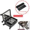 Rolling Makeup Case Professional Makeup Train Case Makeup Artist Travel Organizer, Make-up Case With LED Light, 3-colour Light Source,Cosmetic Case With Stand, Black Aluminium Make Up Case cosmetic ca view 2