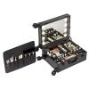 Makeup Case Professional Makeup Case Omni-Directional Wheels, Make-up Case With LED, Adjustable Divider, 3-colour Light Source, Aluminium Trolley Vanity Case Black cosmetic case ( Color : Black with 8 view 1
