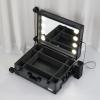 Makeup Case Professional Makeup Case Omni-Directional Wheels, Make-up Case With LED, Adjustable Divider, 3-colour Light Source, Aluminium Trolley Vanity Case Black cosmetic case ( Color : Black with 8 view 4