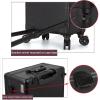 Rolling Makeup Train Case Portable Cosmetic Trolley, Cosmetic Case With LED Light, With Wheels And Stands Rolling Lighted Makeup Vanity Station,black Aluminum Trolley Makeup Train Case cosmetic case ( view 4