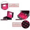HJXGQJM Travel Makeup Case Artist Makeup Train Case Cosmetic Organizer Storage Drawers, Black Handy Cosmetic Case, Leather Cosmetic Case, for Cosmetics Makeup Brushes Toiletry Jewelry Cosmetic case view 3