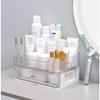 Acrylic Makeup Organizer for Vanity,Cosmetic Display Cases with 1 Drawers and 1 Tray,Stackable Countertop Cosmetics Storage,for Makeup Brush,Hair Accessories,Lipstick and Jewelry,Skincare view 1