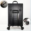 Rolling Makeup Case Professional Makeup Train Case Makeup Artist Travel Organizer Aluminium Make Up Case, Make Up Artist Train Case Hairdressing Tools Organiser With Wheels, Black cosmetic case ( Colo view 3