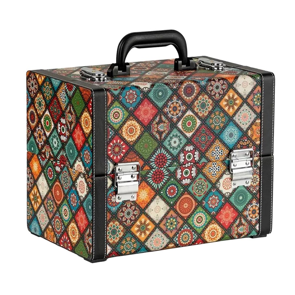 Cosmetic Case Portable Travel Beauty Box Waterproof Makeup Bag Organiser Bag Makeup Artist Bag Multifunction Bag Travel Makeup Case Beauty Train Case Leather Cosmetic Case cosmetic case ( Color : Colo