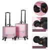 Cosmetic Train Case Beauty Cosmetic Tools Box Portable Train Case For Travel ,Beauty Makeup Train Case Travel Trolley Cosmetic Bag Rolling Organizer Vanity Box, Black cosmetic case ( Color : Black , S view 3