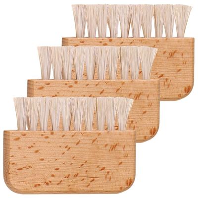 Beavorty 3pcs Pig Bristle Nail Brush for Cleaning under Nails Ergonomic Fingernail Scrub Brush for Men and Women Portable Cleaning Tools for Home and Travel