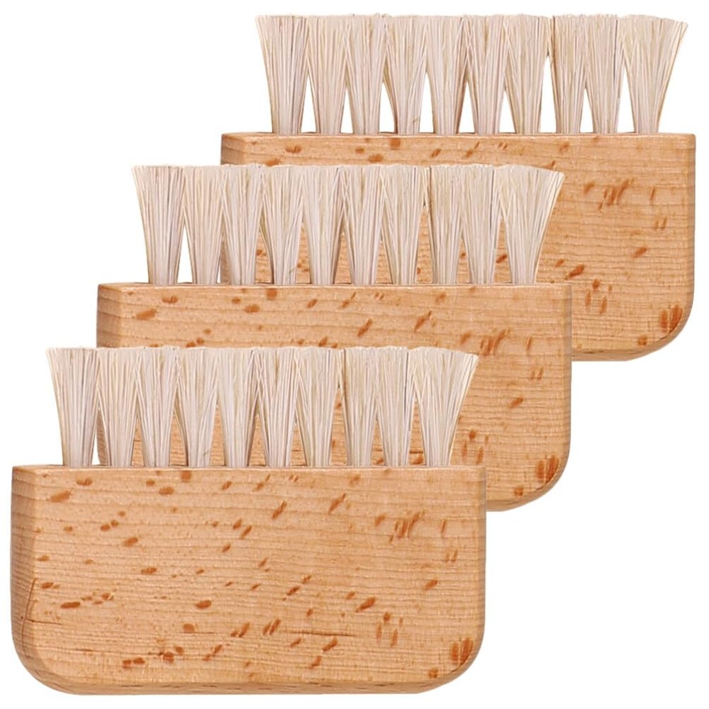 Beavorty 3pcs Pig Bristle Nail Brush for Cleaning under Nails Ergonomic Fingernail Scrub Brush for Men and Women Portable Cleaning Tools for Home and Travel
