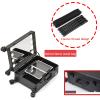 Aluminum Trolley Makeup Train Case With LED Lights Professional Cosmetic Organizer Studio, 3 Shades Of Light, Wheels And Stands Rolling Lighted Makeup Vanity Station For Travel (Black) cosmetic case view 3