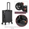 Aluminum Trolley Makeup Train Case With LED Lights Professional Cosmetic Organizer Studio, 3 Shades Of Light, Wheels And Stands Rolling Lighted Makeup Vanity Station For Travel (Black) cosmetic case view 4